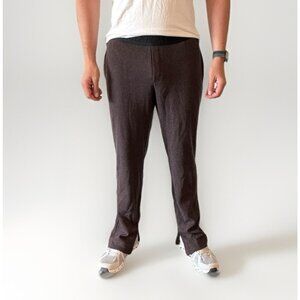 Cole Buxton Jogger Sweatpants Mens Large Brown Black Athleisure Lounge Minimal